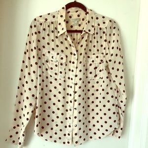 Silk polka-dot blouse